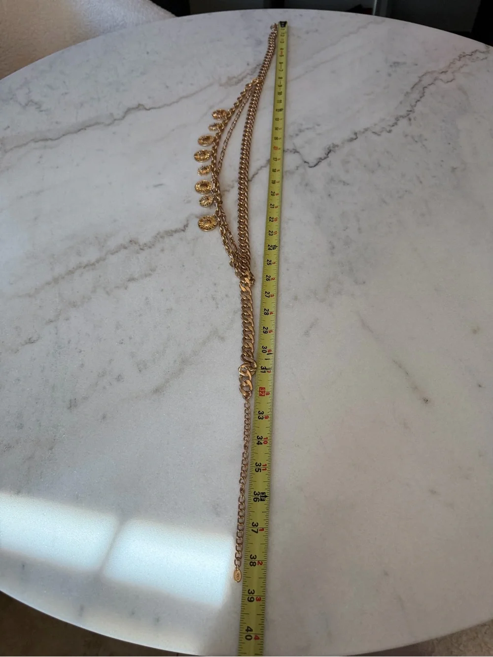 Zara Layered Gold Chain Charm Waist Belt | Coin & Sun Medallion Statement Belt
